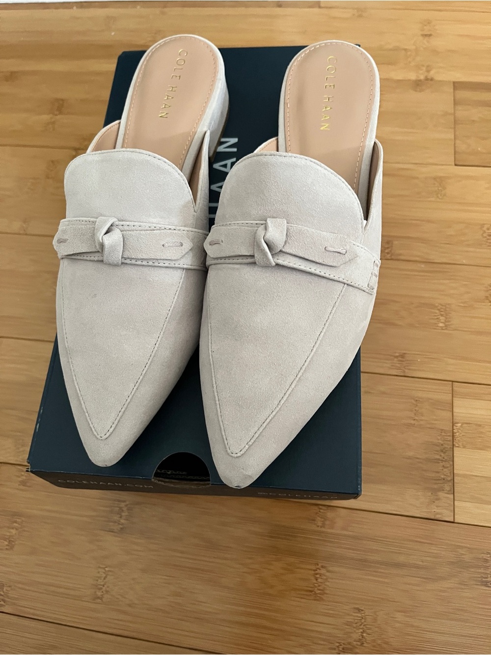 Cole Haan Women's Pointed Suede Piper Bow Mule -
